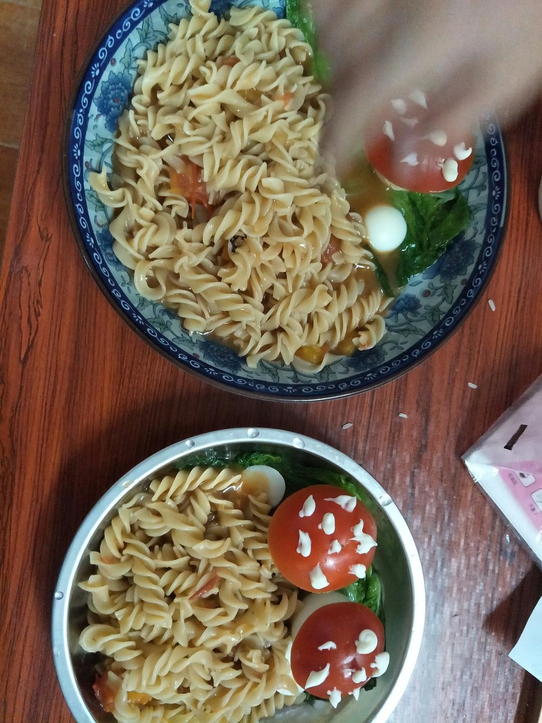 超萌番茄“蘑菇”意面