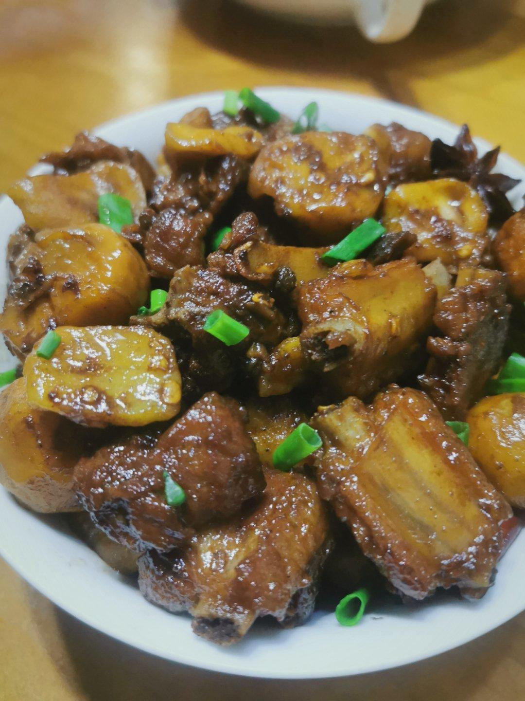板栗烧排骨