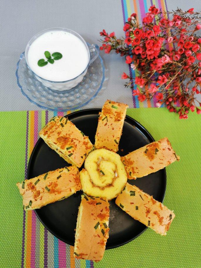 香葱肉松肥蛋糕卷～