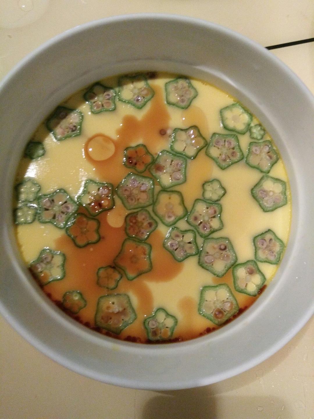 颜值控-做一朵开在碗里的花秋葵蒸水蛋