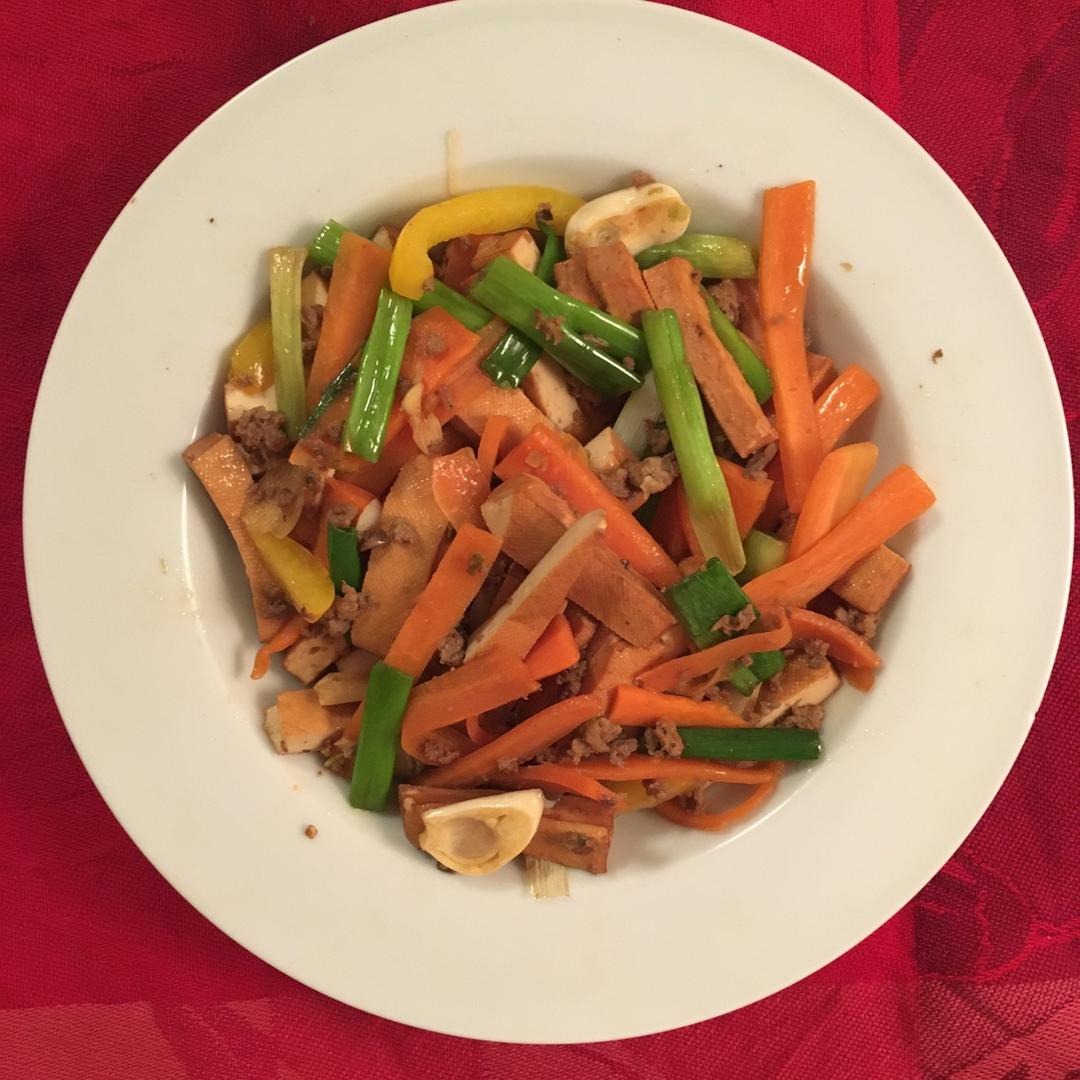 超级下饭菜蒜苗炒豆干