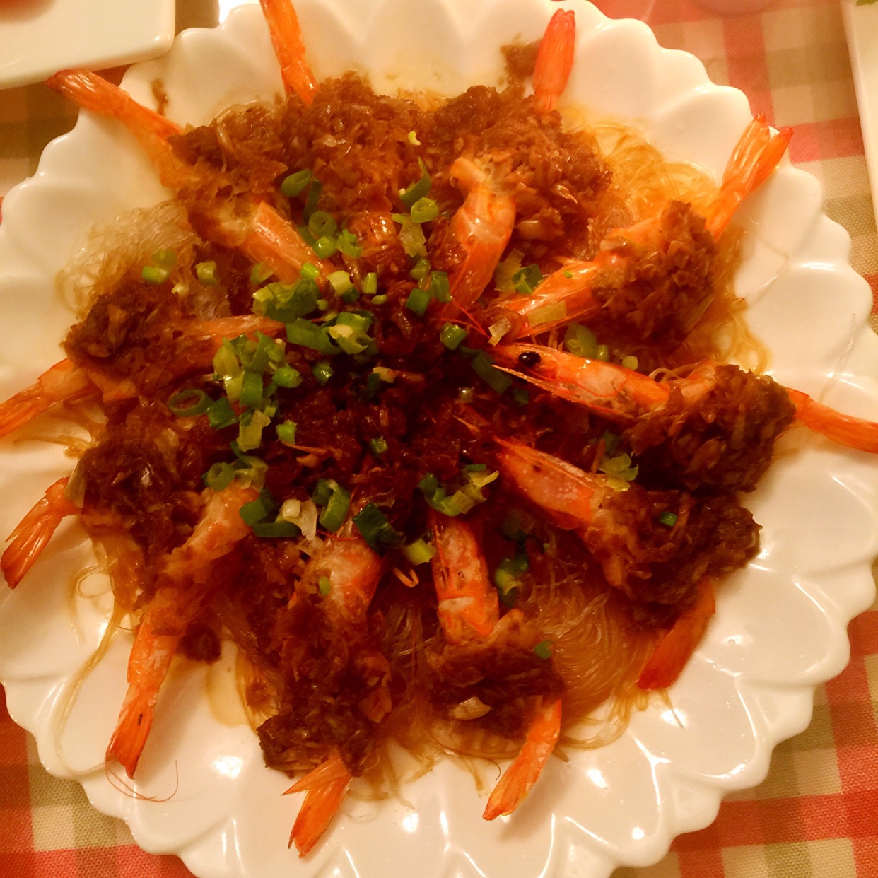 蒜蓉虾蒸粉丝