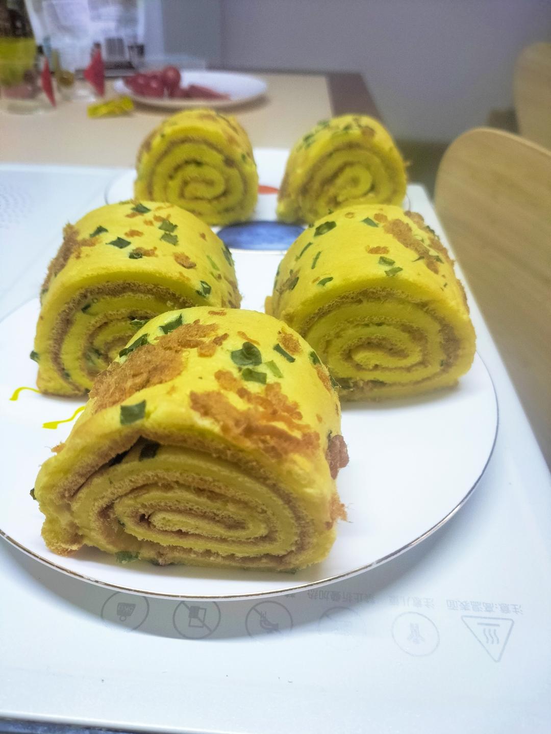 香葱海苔肉松芝麻蛋糕卷