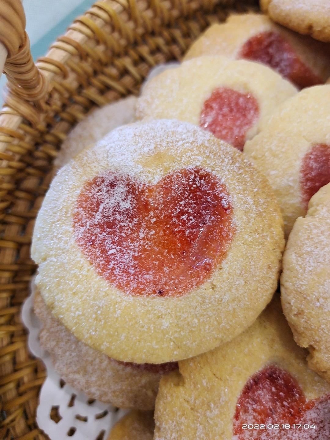 ❤️简单无需磨具｜快手0失败｜草莓果酱爱心曲奇｜做个饼干都是爱你的形状