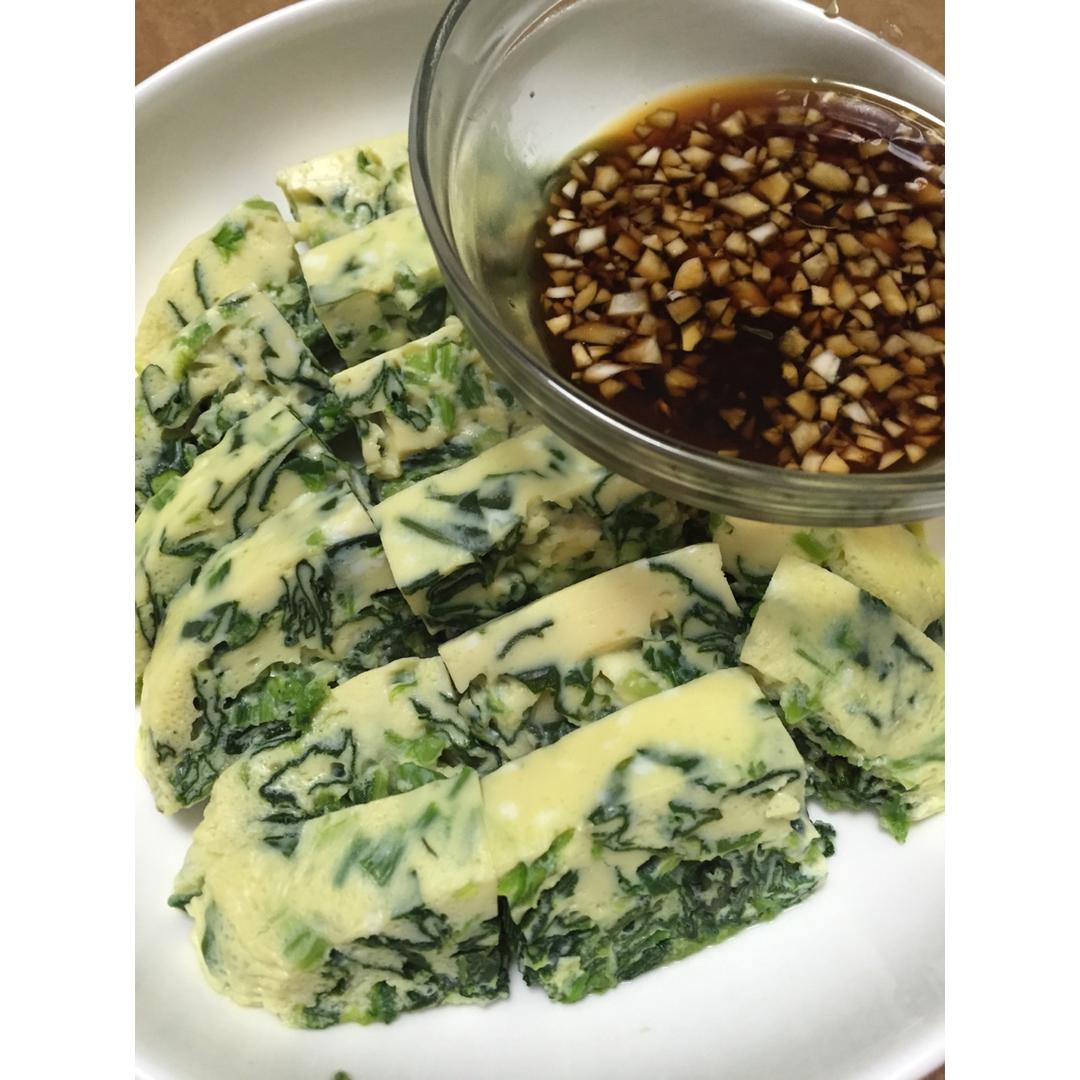 蘸汁菠菜鸡蛋糕——春季养生多吃菠菜