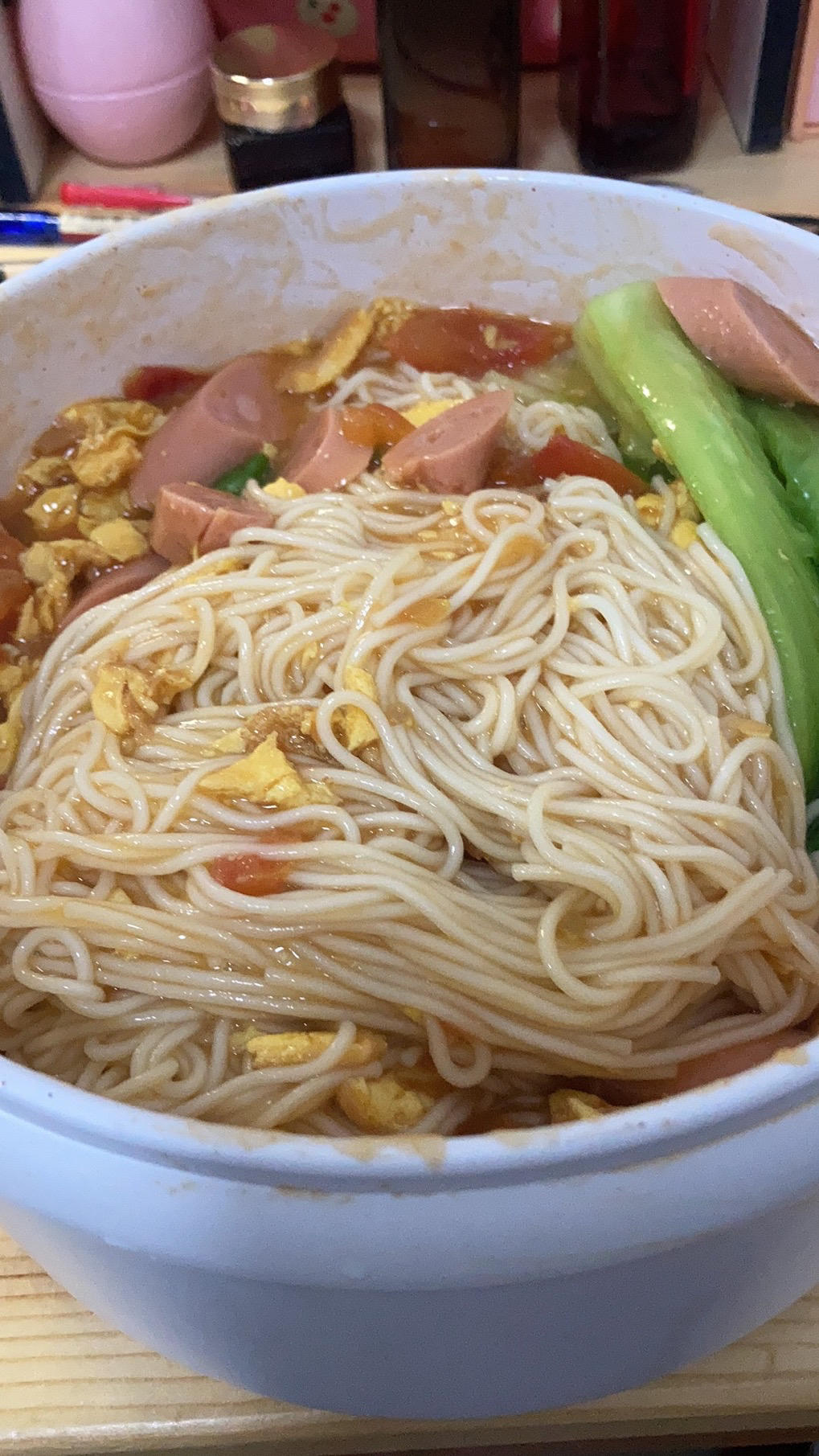 酸爽开胃❗️超级好吃的番茄火腿鸡蛋盖浇面