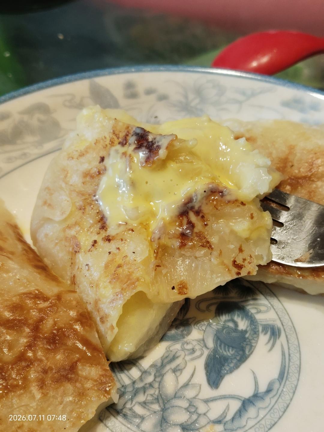 爆浆香蕉馅手抓饼