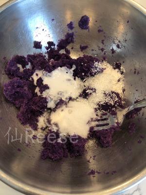 椰香紫薯馒头卷的做法 步骤5
