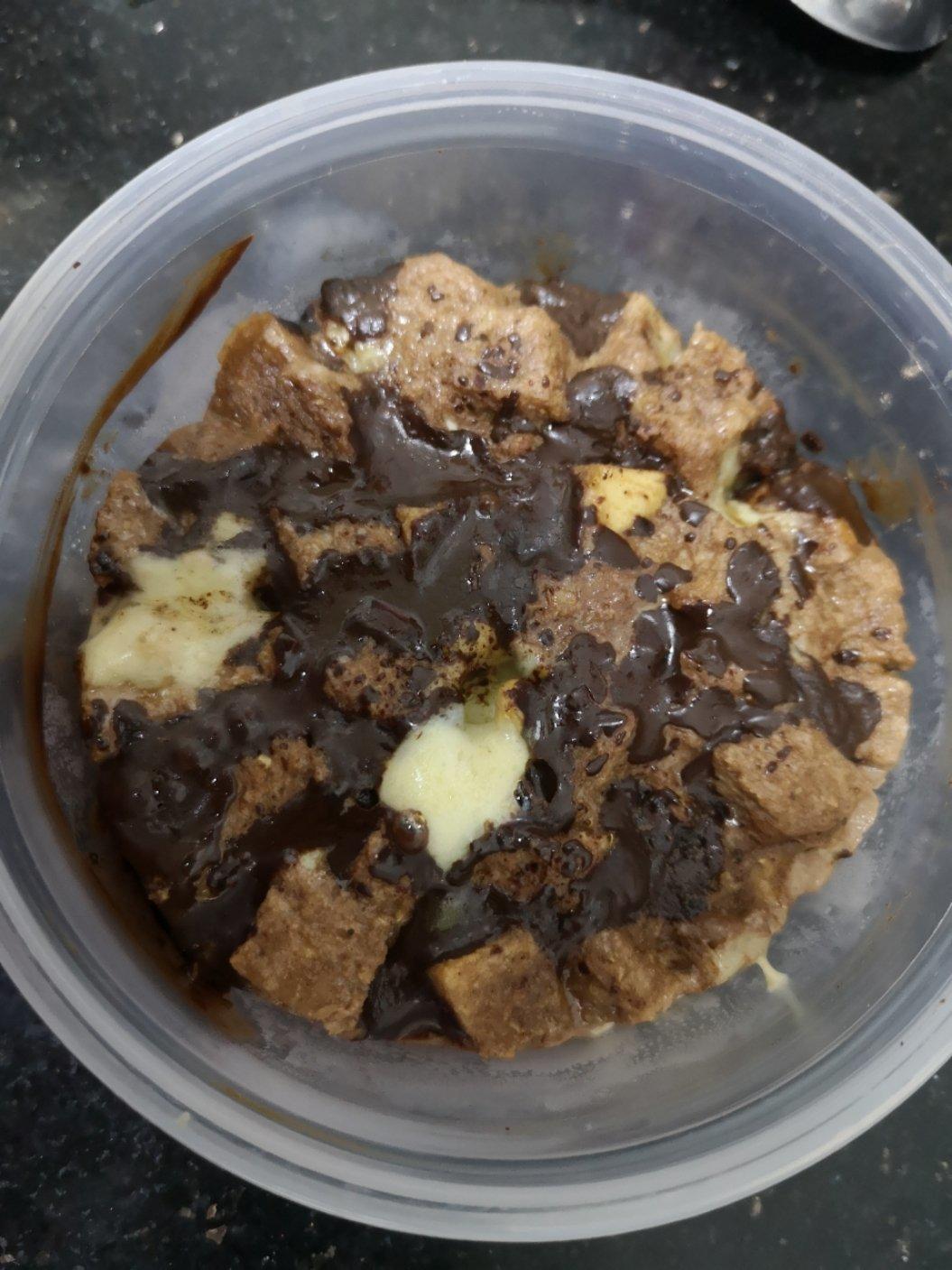 懒人减脂餐·免烤🌈巧克力香蕉吐司冰蛋糕