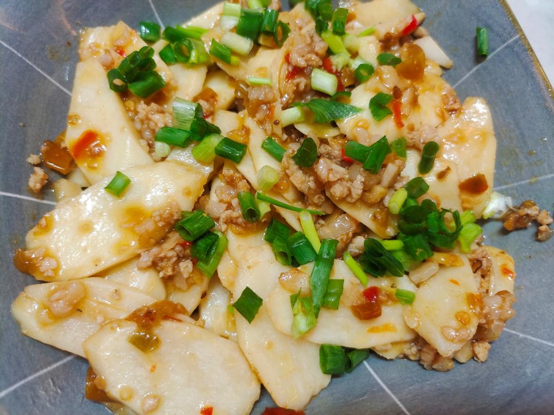 肉末炒脆淮山（超下饭）