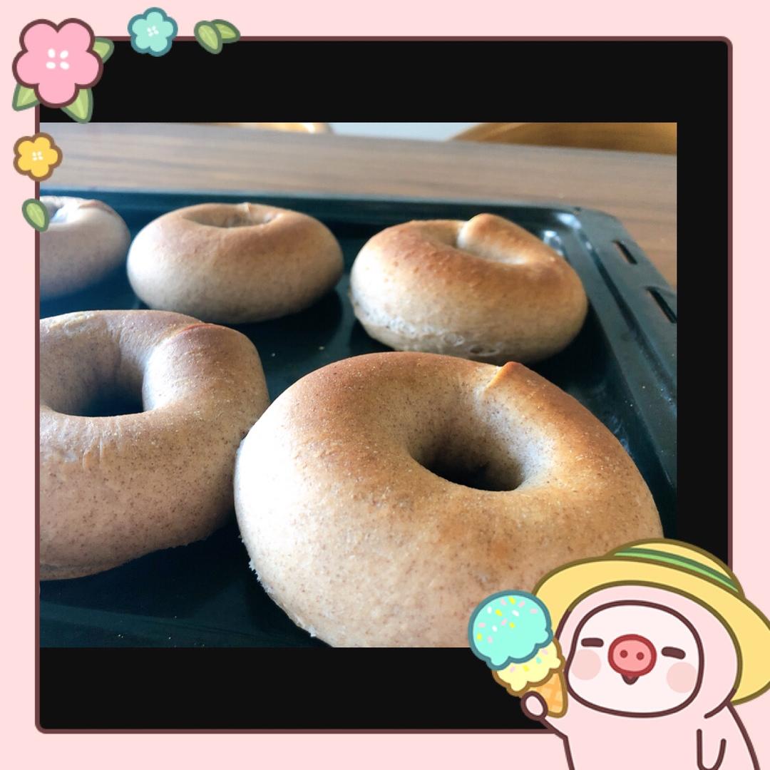 （无油）全麦黑麦贝果bagel~咬劲十足，越嚼越香