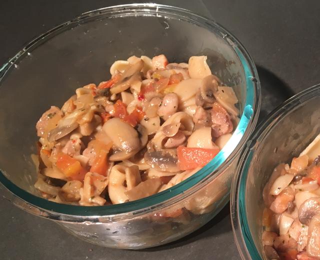 🐔番茄蘑菇鸡肉培根意面的做法