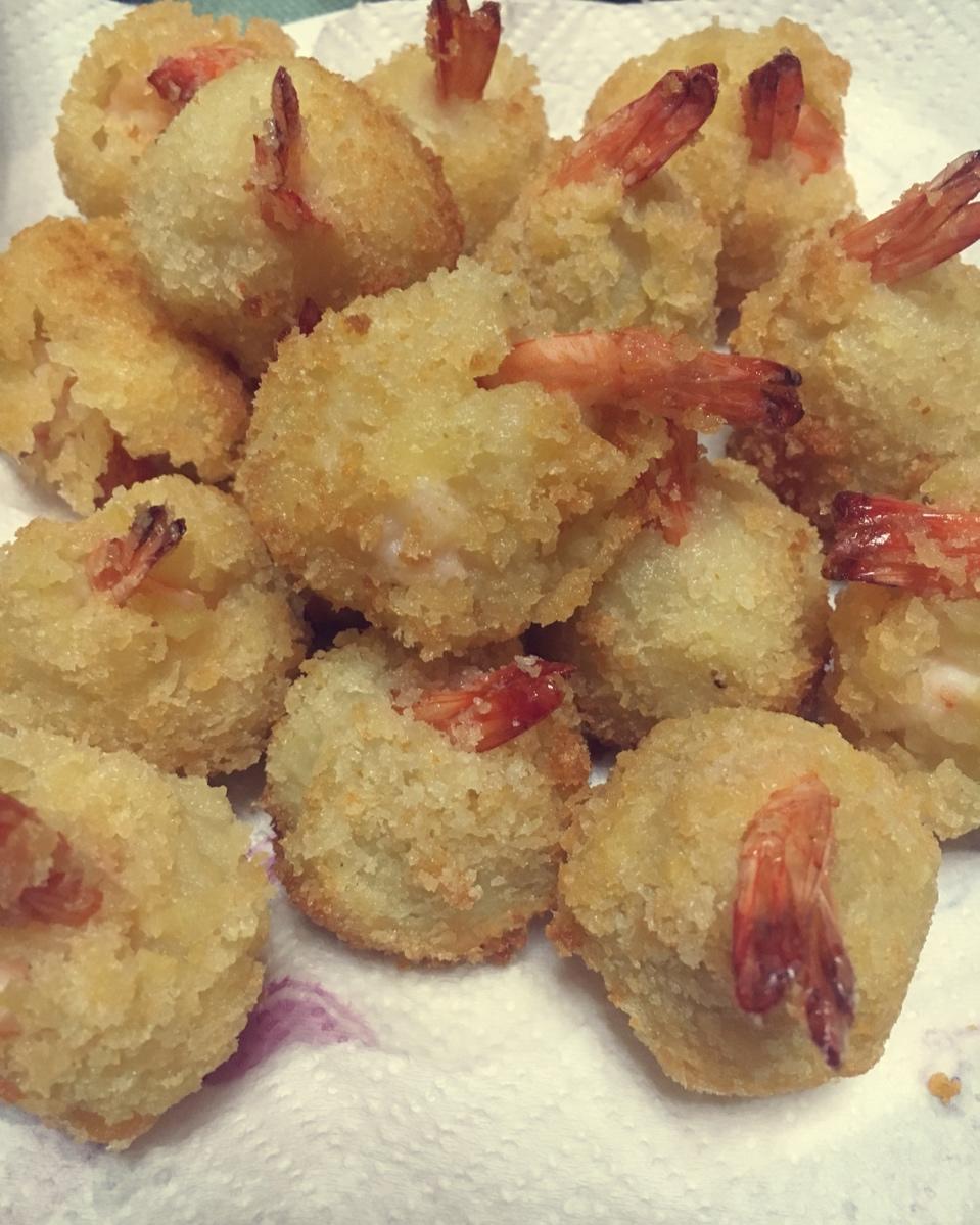 土豆泥鲜虾球