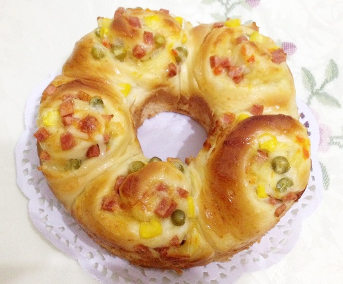 杂蔬火腿芝士卷