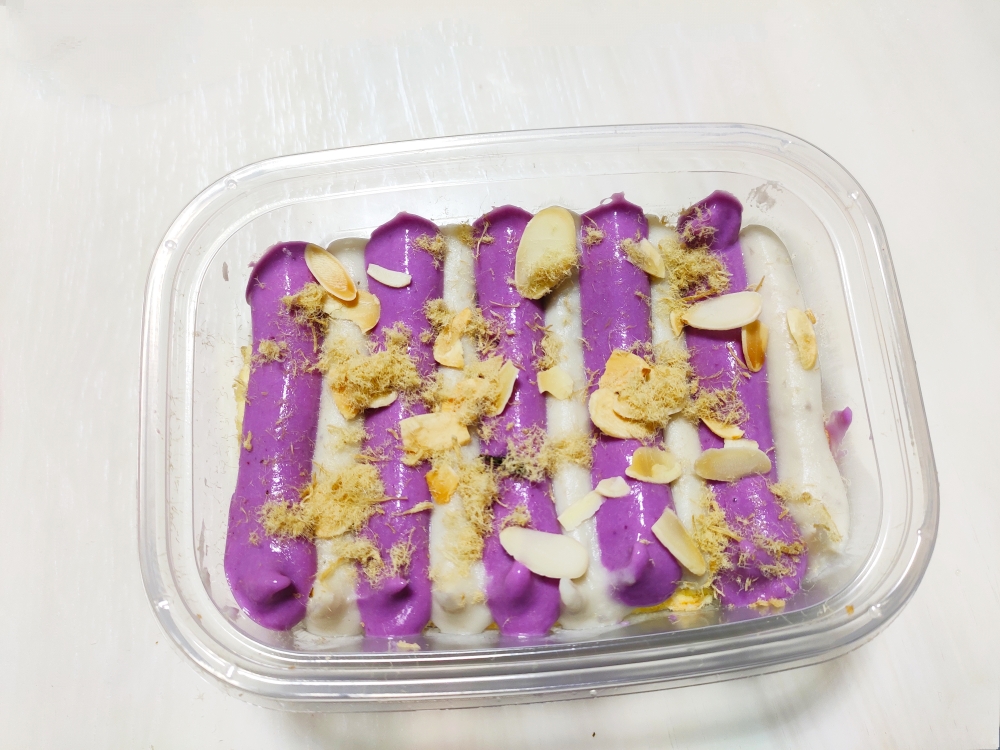 紫薯芋泥盒子(减脂版，文末有消耗紫薯的方)的做法 步骤4