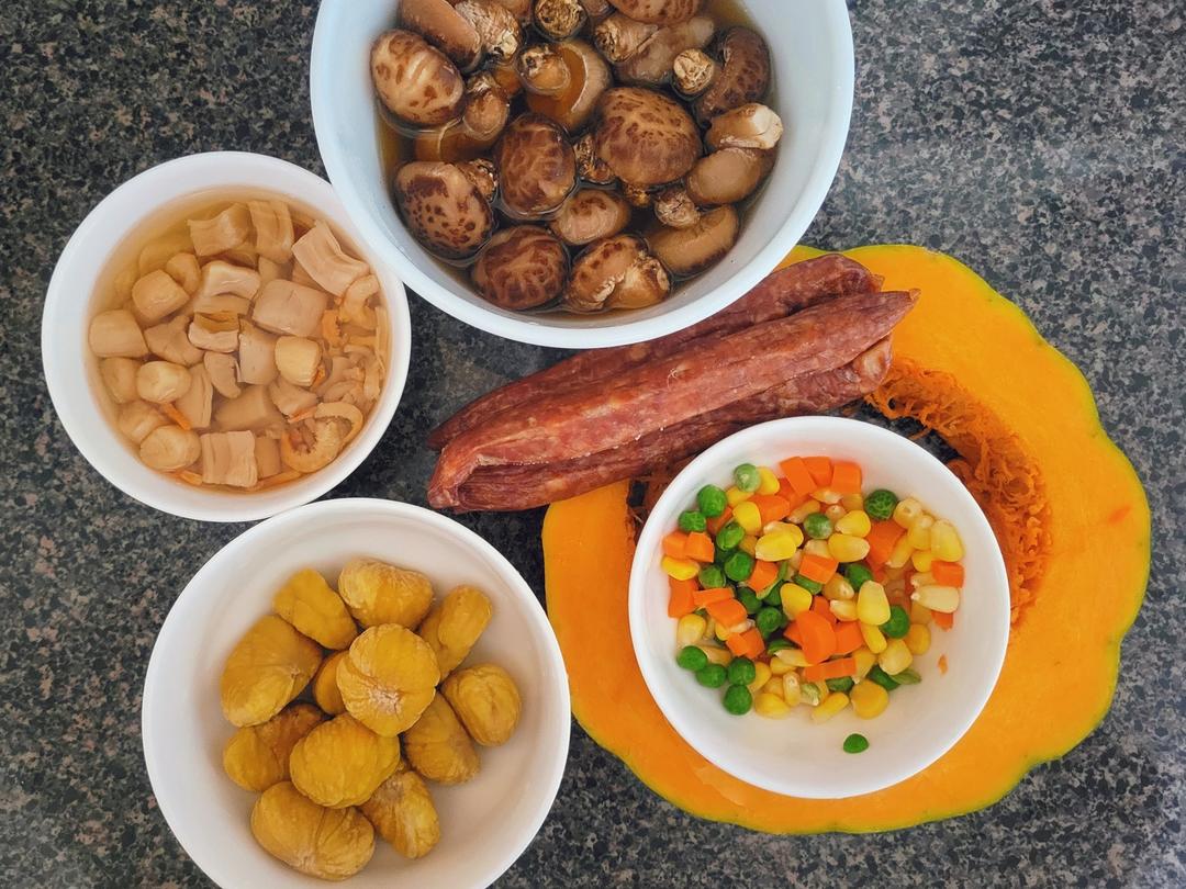 秋日限定：板栗腊肠南瓜杂粮焗饭