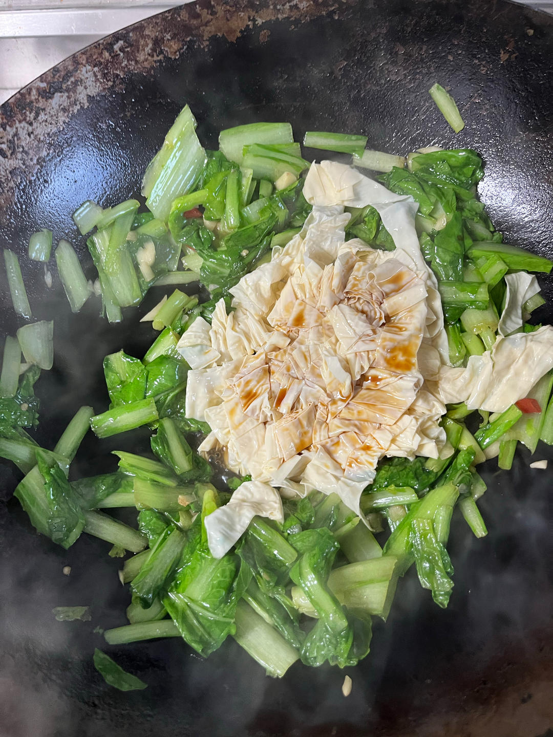 小青菜炒豆筋的做法 步骤9