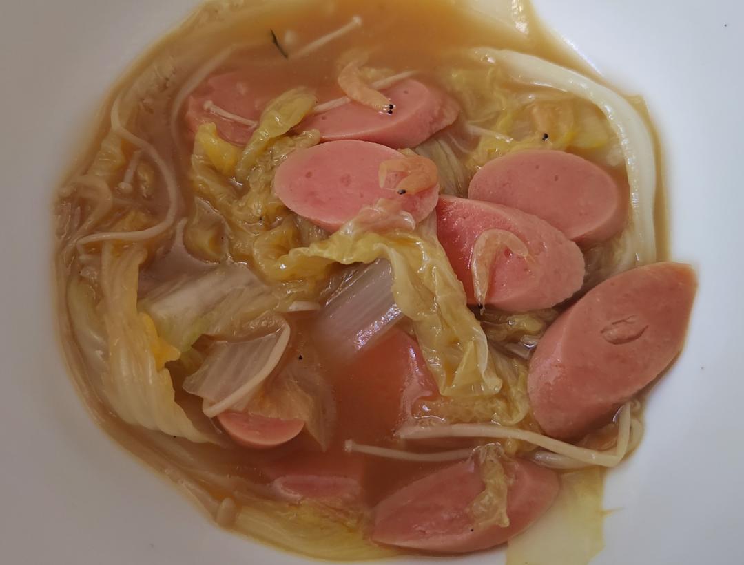 娃娃菜粉丝煲，低卡又鲜美
