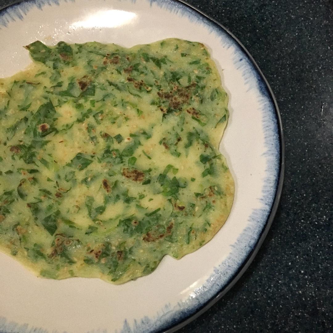 芹菜叶蛋饼