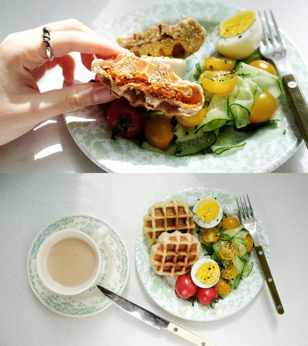 少油黑麦麻薯华夫饼【健康主食】