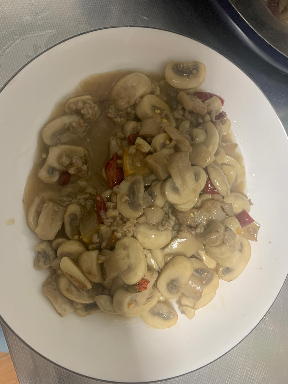 素炒鲜口蘑（白蘑菇），快手家常菜