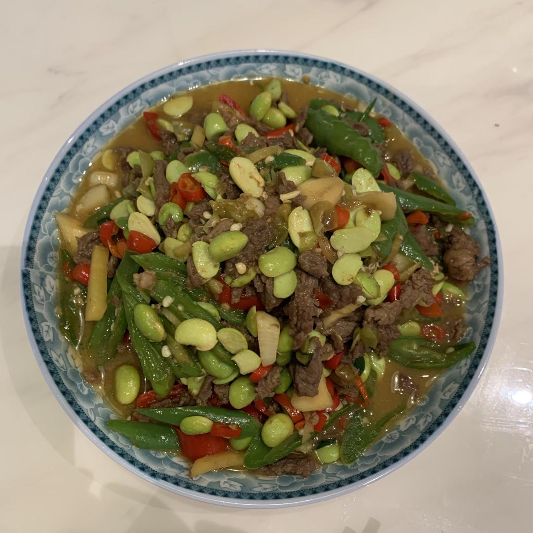 超香超好吃的毛豆炒牛肉