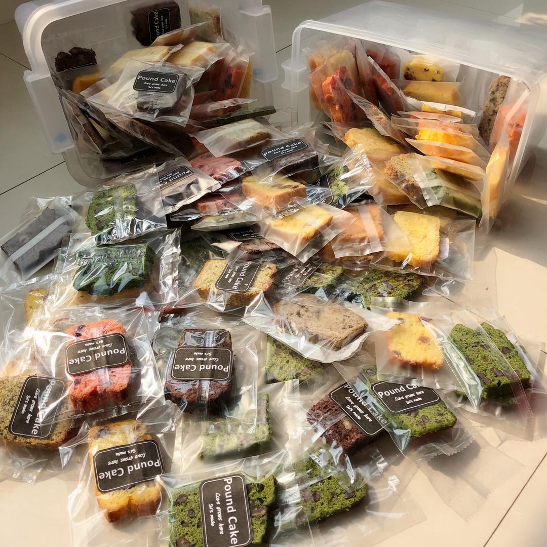 六种口味磅蛋糕