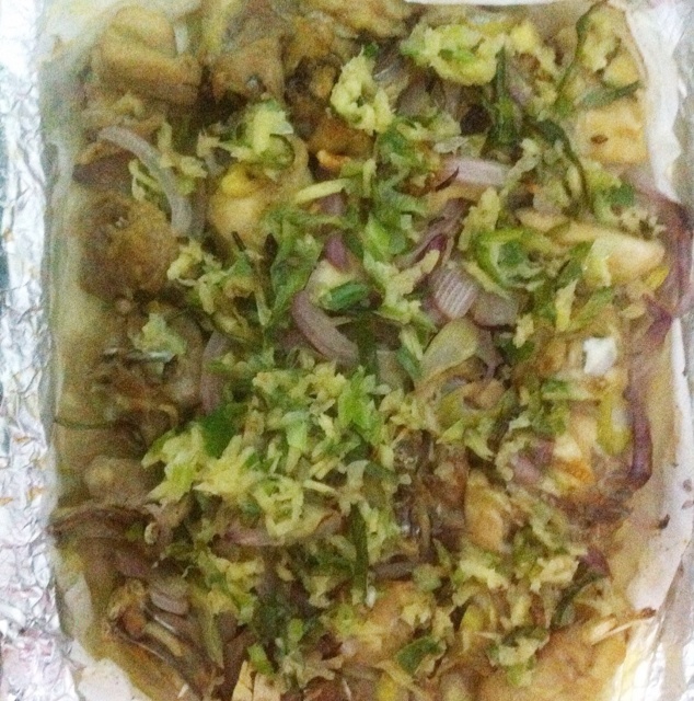 纸包烤葱油鸡