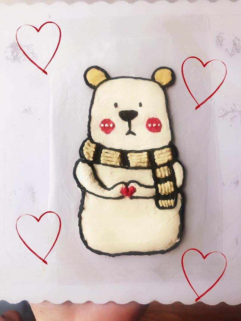 韩式简约奶油霜手绘蛋糕