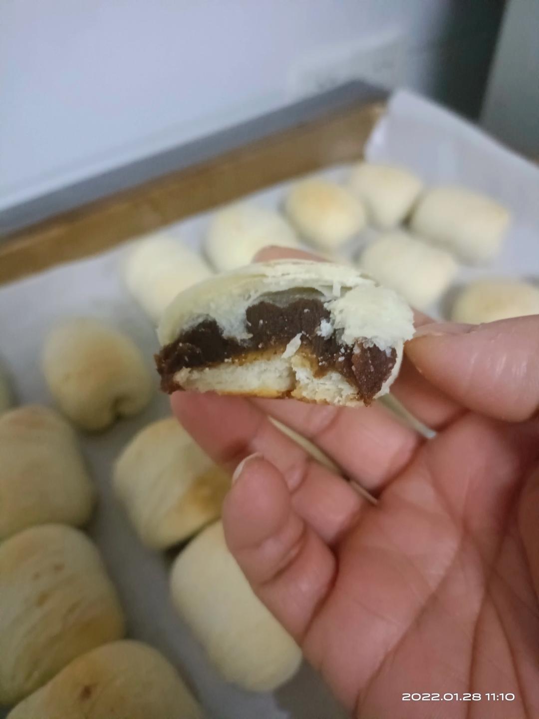 经典白皮红豆酥饼【少油少糖更健康】