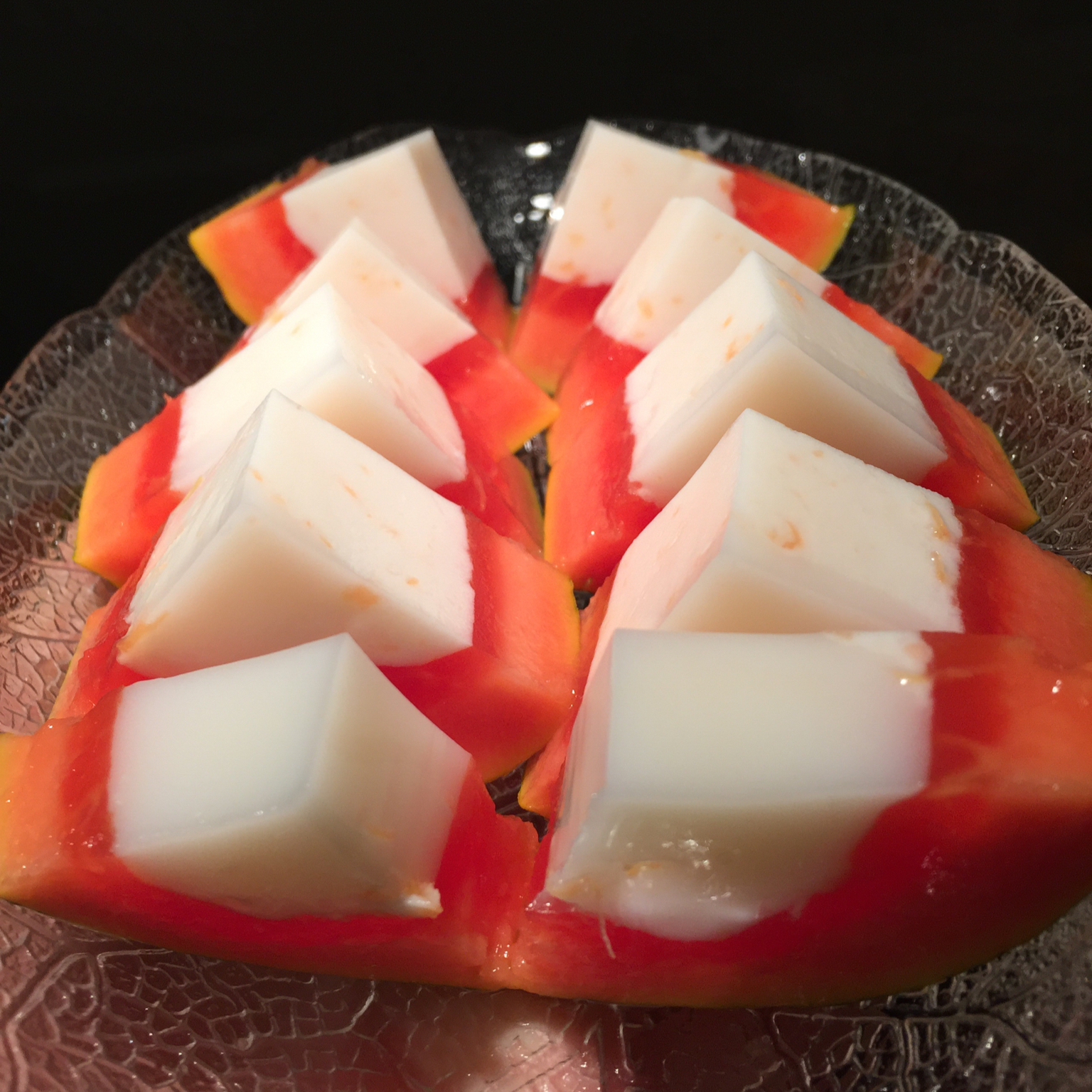 大家好我是tina袁美丽做的木瓜椰奶冻