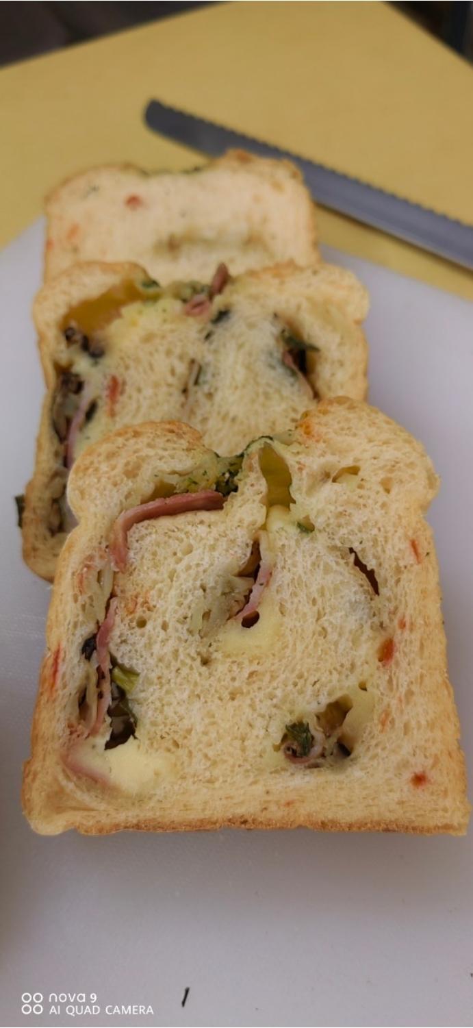 （油渍小番茄）蒜香培根香菇土豆吐司