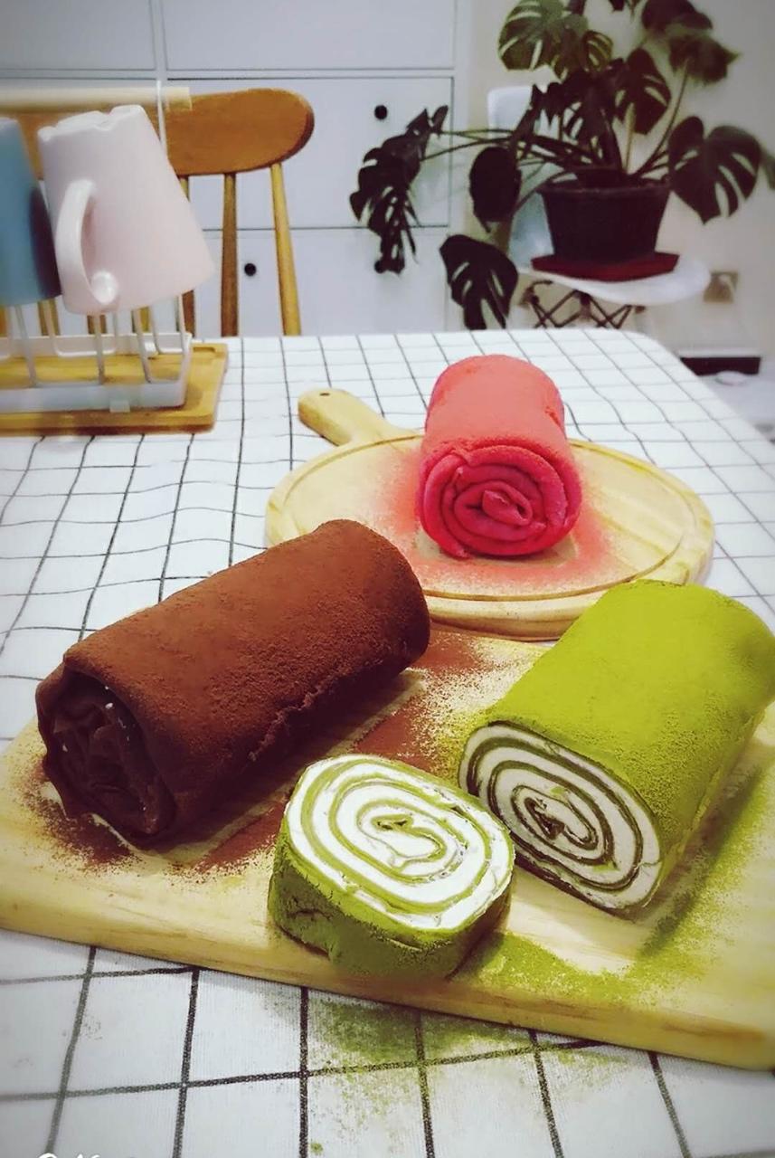 网红食谱│抹茶毛巾卷