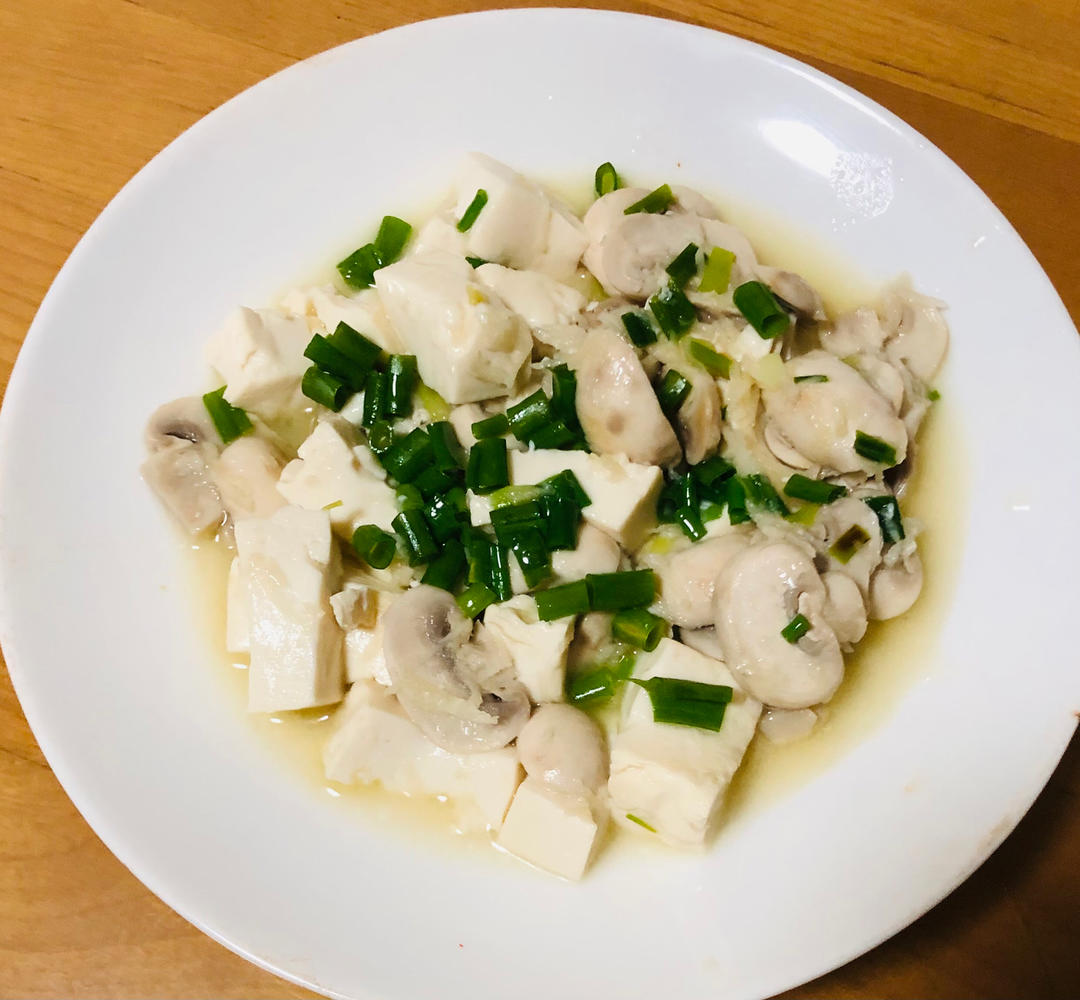 松茸鸡汁口蘑豆腐【低脂美味】