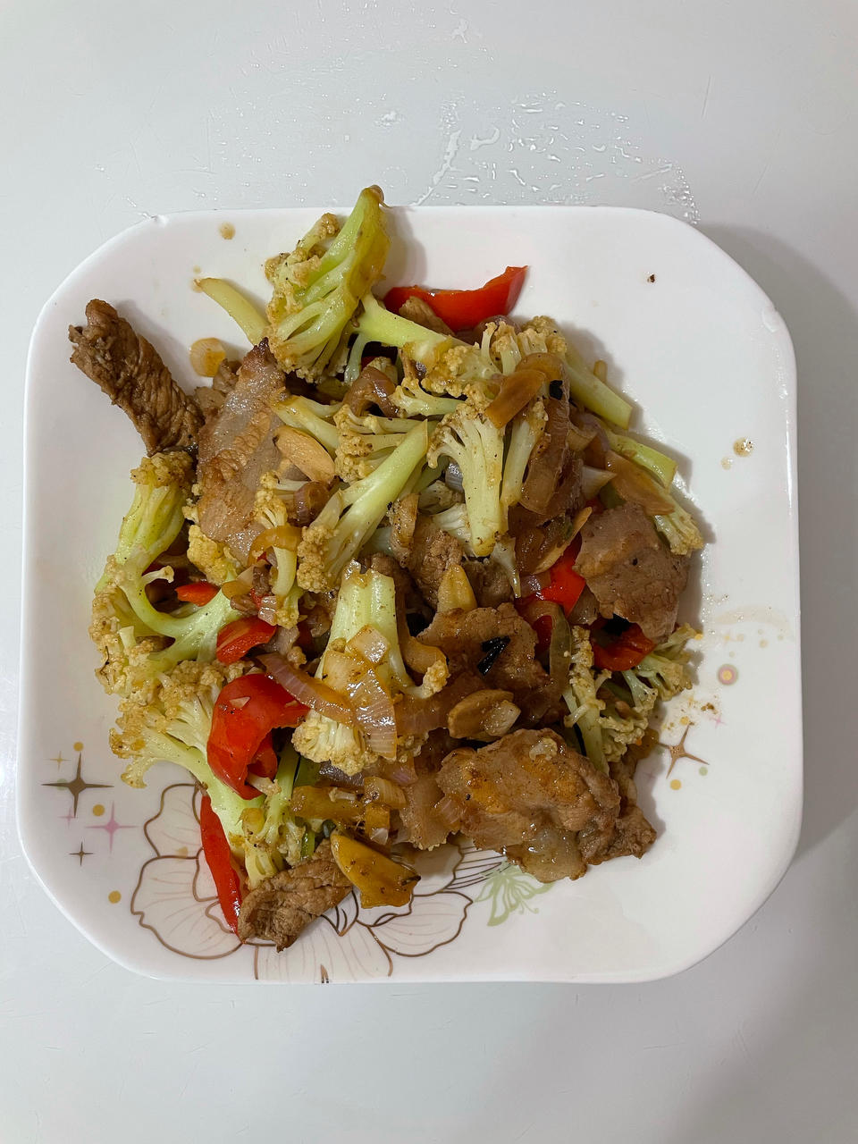 干煸菜花（花菜炒肉）