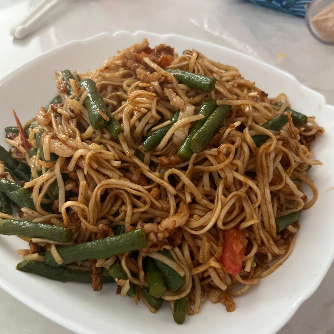 地道老北京扁豆焖面 豆角焖面 太好吃小心吃撑哦
