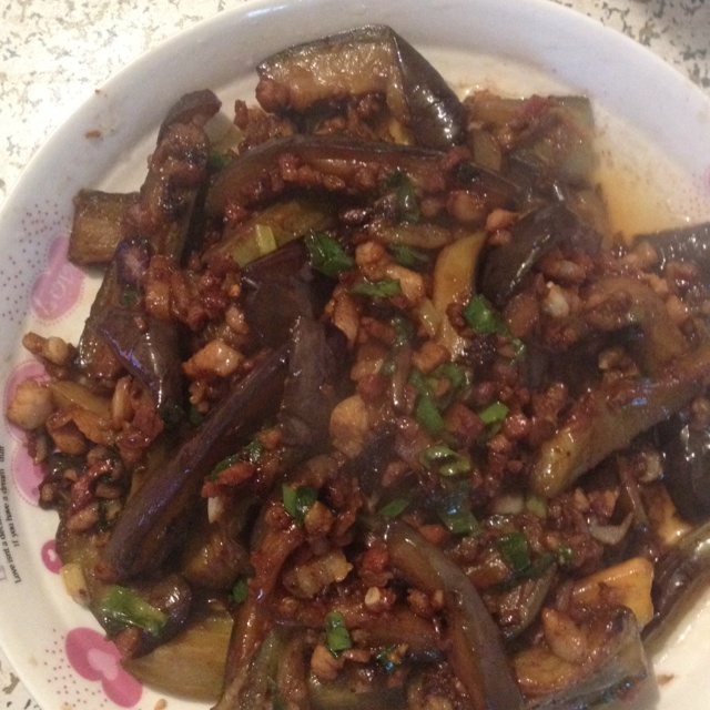 红烧肉末茄子