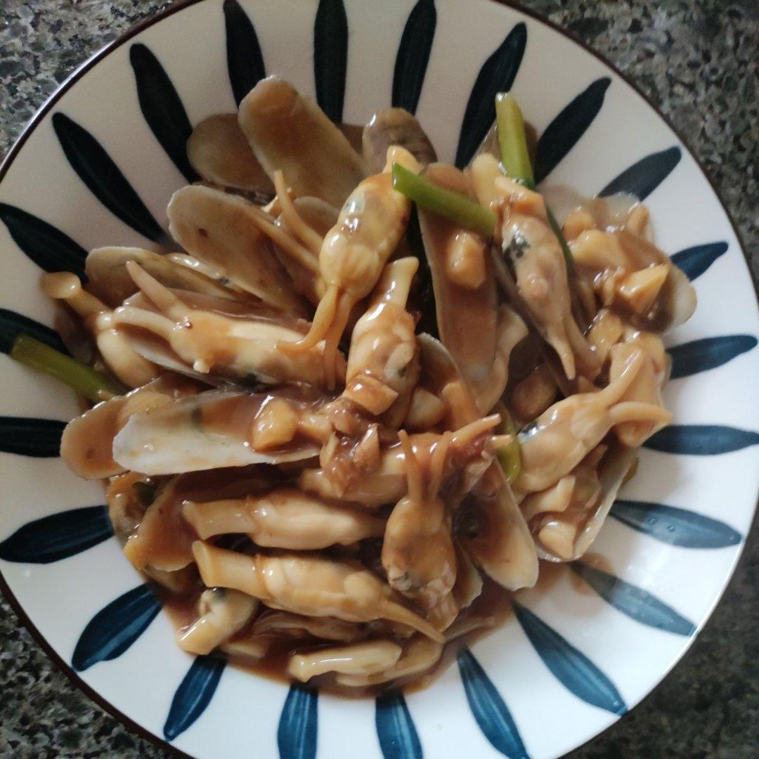 完胜大排档的爆炒蛏子