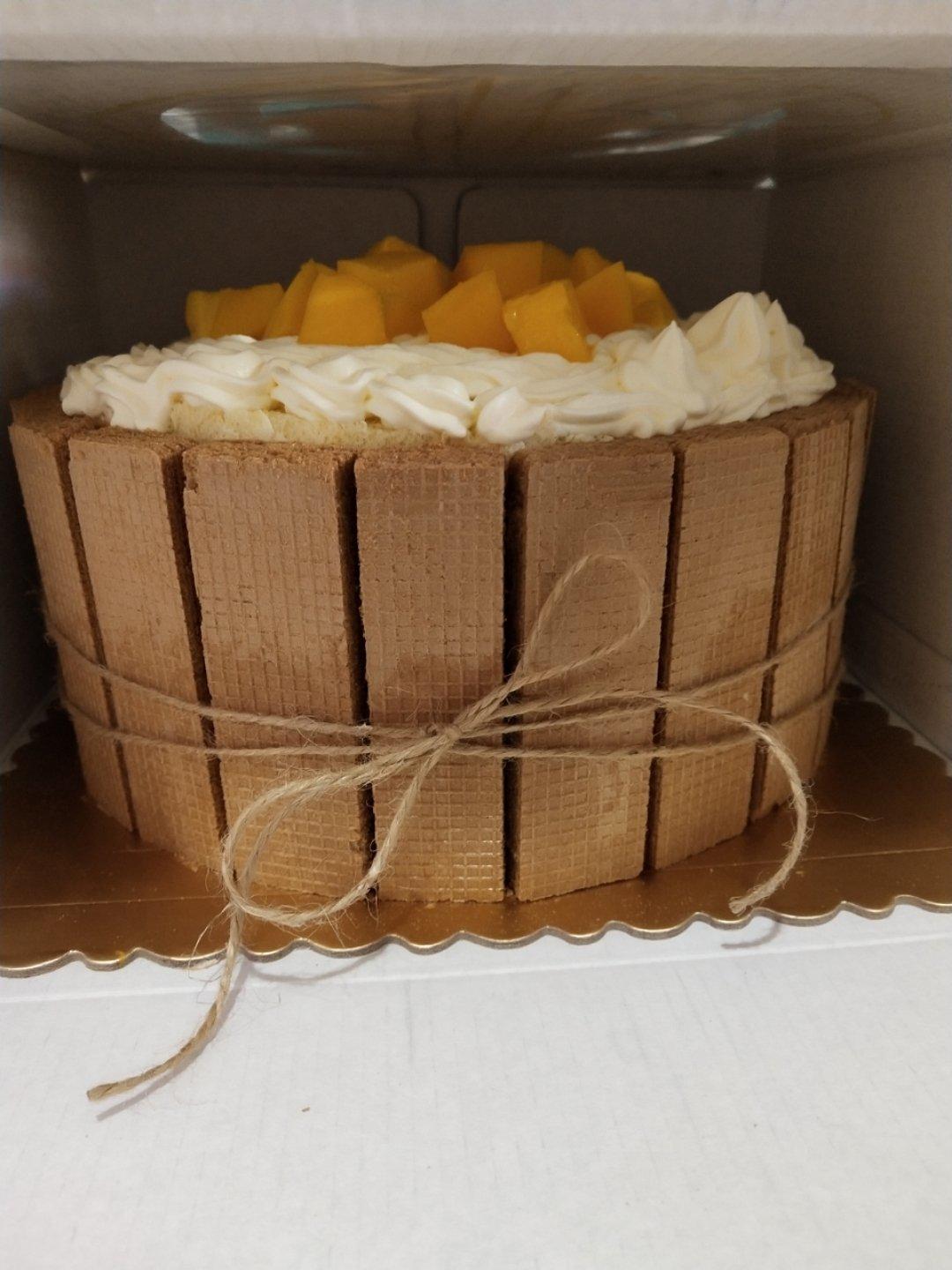 生日蛋糕教程【威化饼干围边】