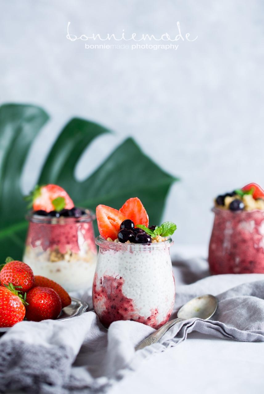 莓果奇亚籽酸奶布丁. Berries Chia Pudding Parfait.