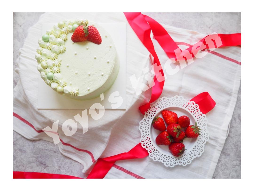 春暖花开抺茶草莓蛋糕（适合零基础）