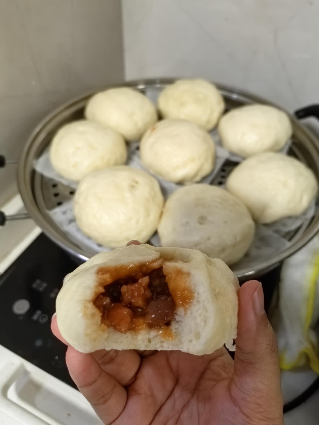 懒人叉烧包自发面粉加面包机版