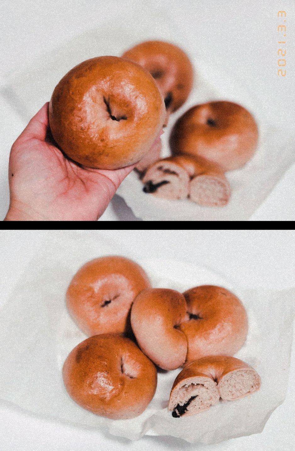 100%全麦乳清巧克力橙皮丁贝果