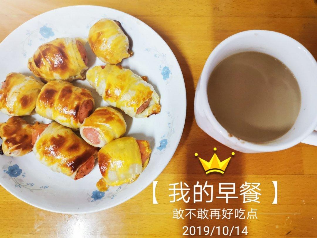 香肠酥皮卷：手抓饼皮还能这样吃，不用和面快速搞定早餐