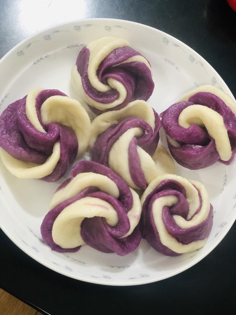 紫薯玫瑰花馒头