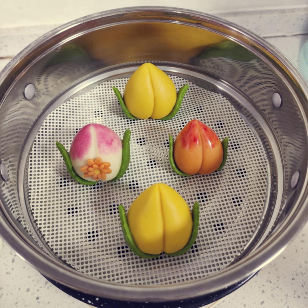 天然果蔬粉、寿桃（造型馒头/桃子馅儿包子）