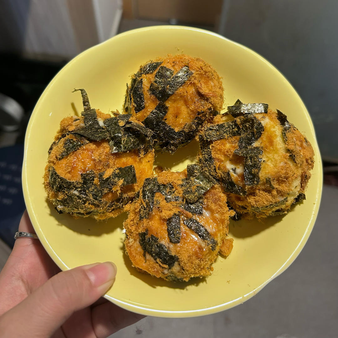 少油少糖肉松小贝空气炸锅版纸杯蛋糕