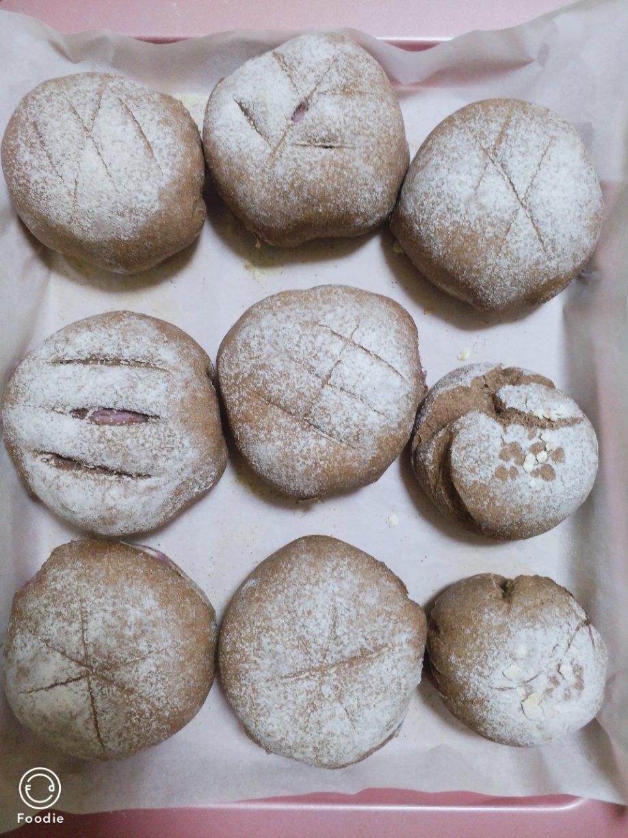 无糖健康♡全麦芋泥肉松欧包