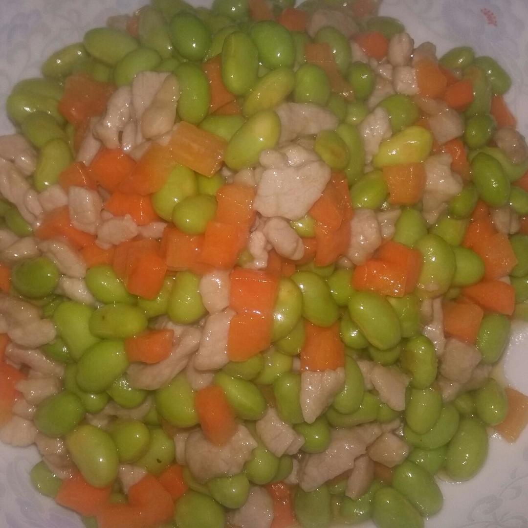 毛豆炒肉丁