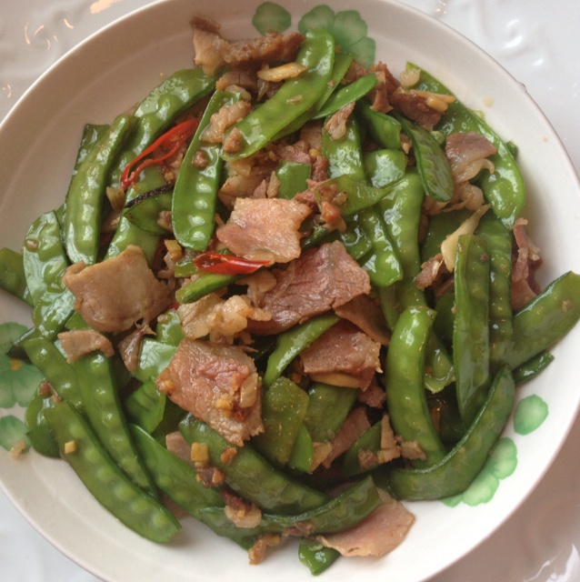 腊味炒甜豆